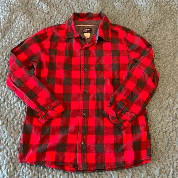 EUC Oshkosh boys buffalo print button up size 14 - Picture 1 of 5
